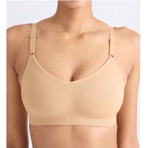 Knix Good to Go Seamless Bra Size Large Warm Sand Beige Removable Pads